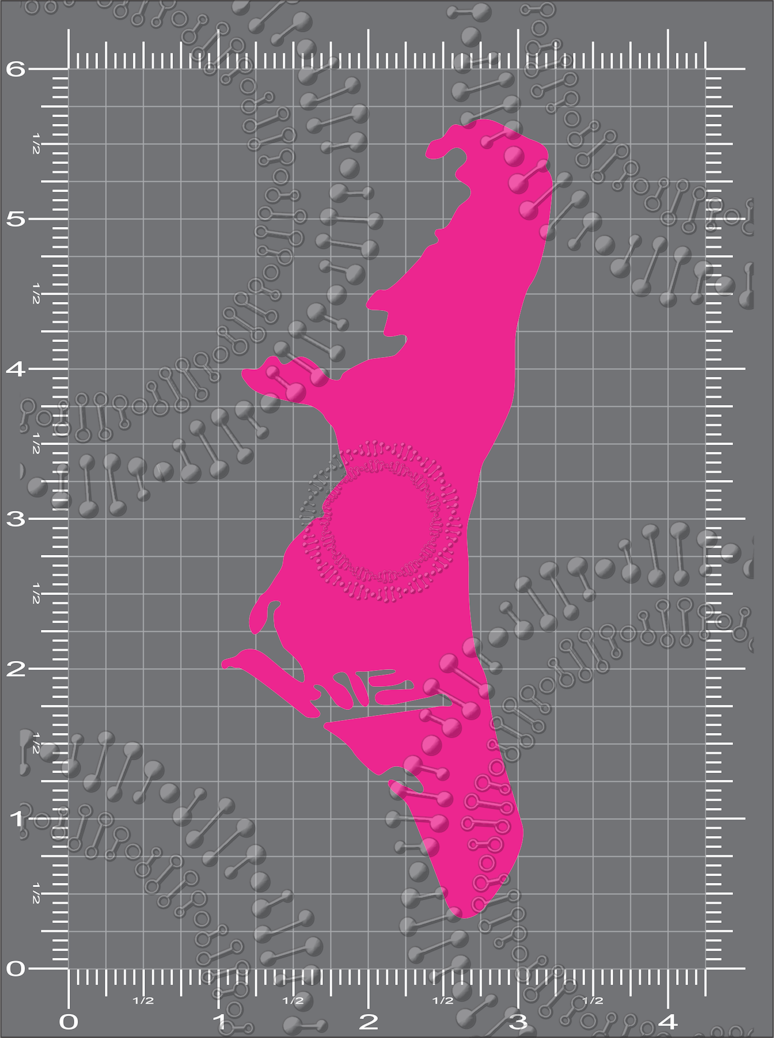 Key Biscayne, FL - Pink Island Shape Decal