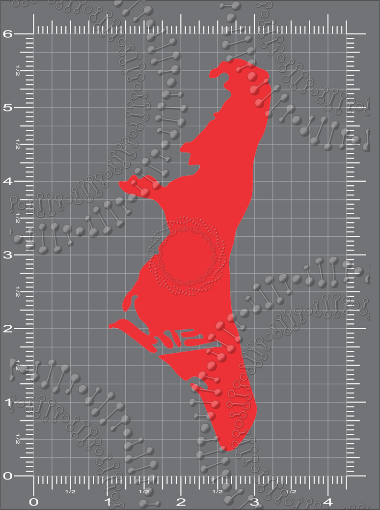 Key Biscayne, FL - Red Island Shape Decal