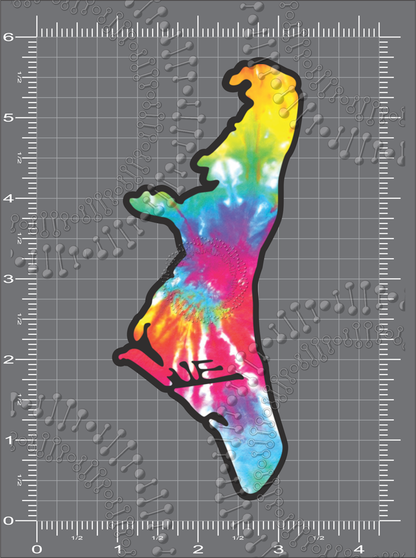 Key Biscayne, FL - Tie Dye Island Shape Decal