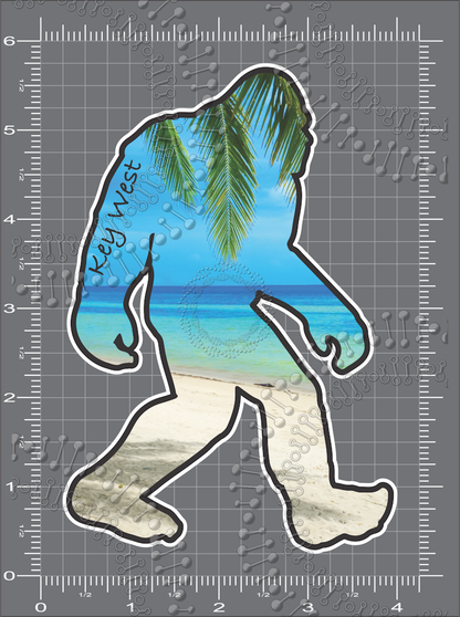 Key West, FL - Bigfoot Beach Decal