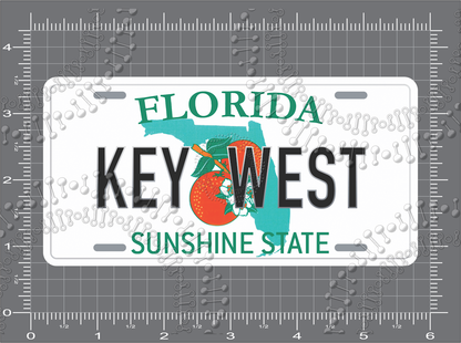 Key West, FL - License Plate Decal