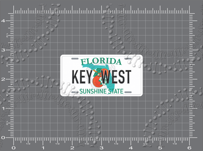 Key West, FL - License Plate Decal