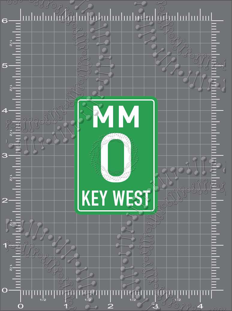 Key West, FL - Mile Marker 0 Decal