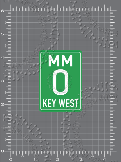 Key West, FL - Mile Marker 0 Decal