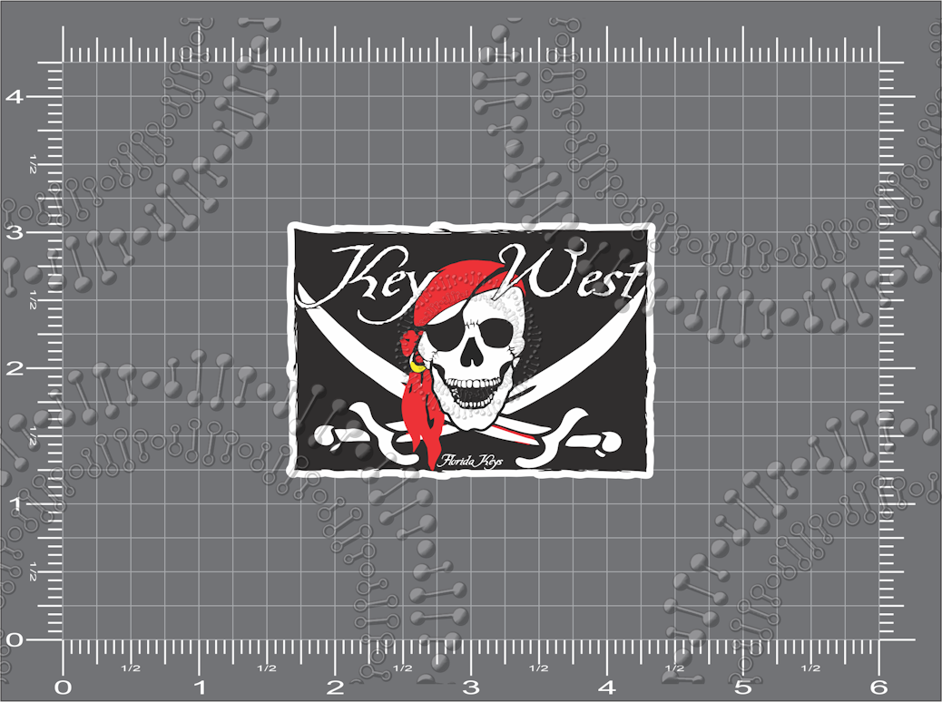 Key West, FL - Pirate Flag Decal