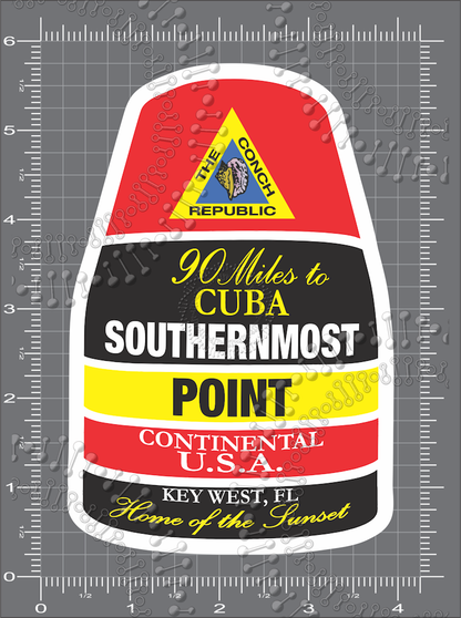 Key West, FL - Southernmost Point Decal