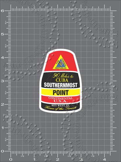 Key West, FL - Southernmost Point Decal