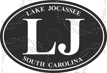 Lake Jocassee, SC - Black LJ Decal