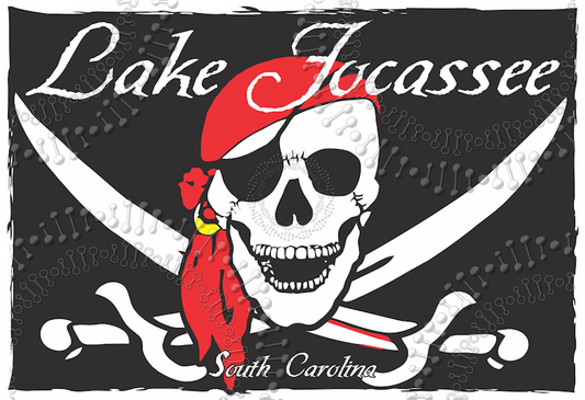 Lake Jocassee, SC - Pirate Flag Decal