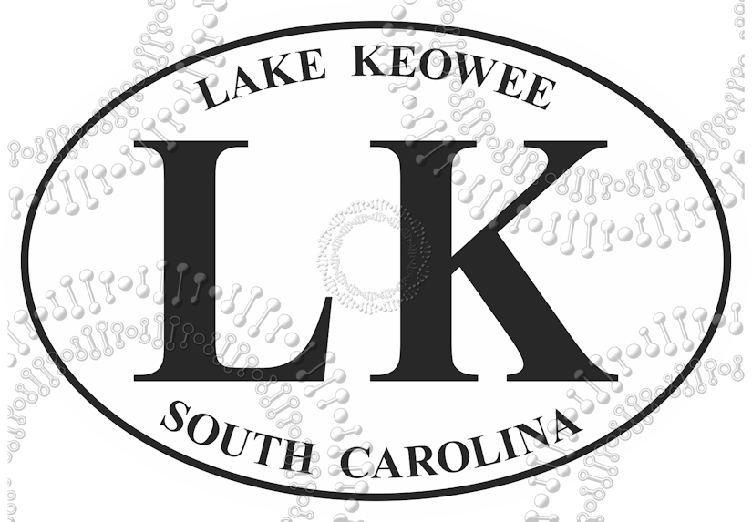 Lake Keowee, SC - LK White Decal