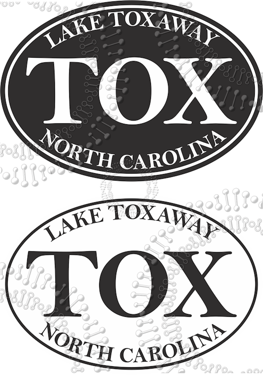 Lake Toxaway, NC - Black and White TOX Decal