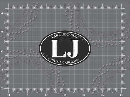 Lake Jocassee, SC - Black LJ Decal