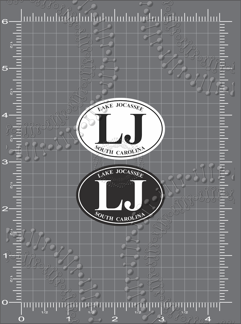 Lake Jocassee, SC - LJ Black and White Decal