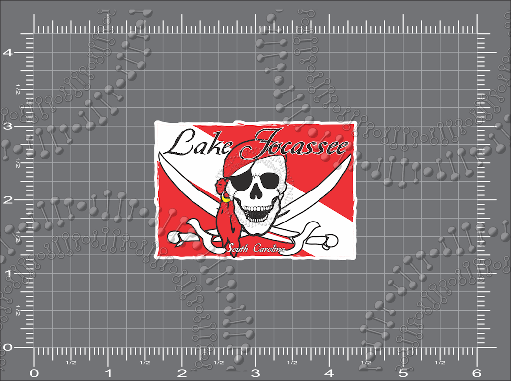 Lake Jocassee, SC - Pirate Dive Flag Decal