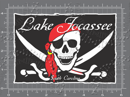 Lake Jocassee, SC - Pirate Flag Decal