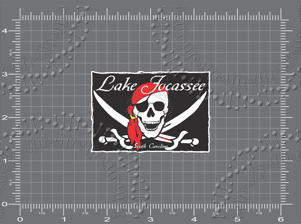 Lake Jocassee, SC - Pirate Flag Decal