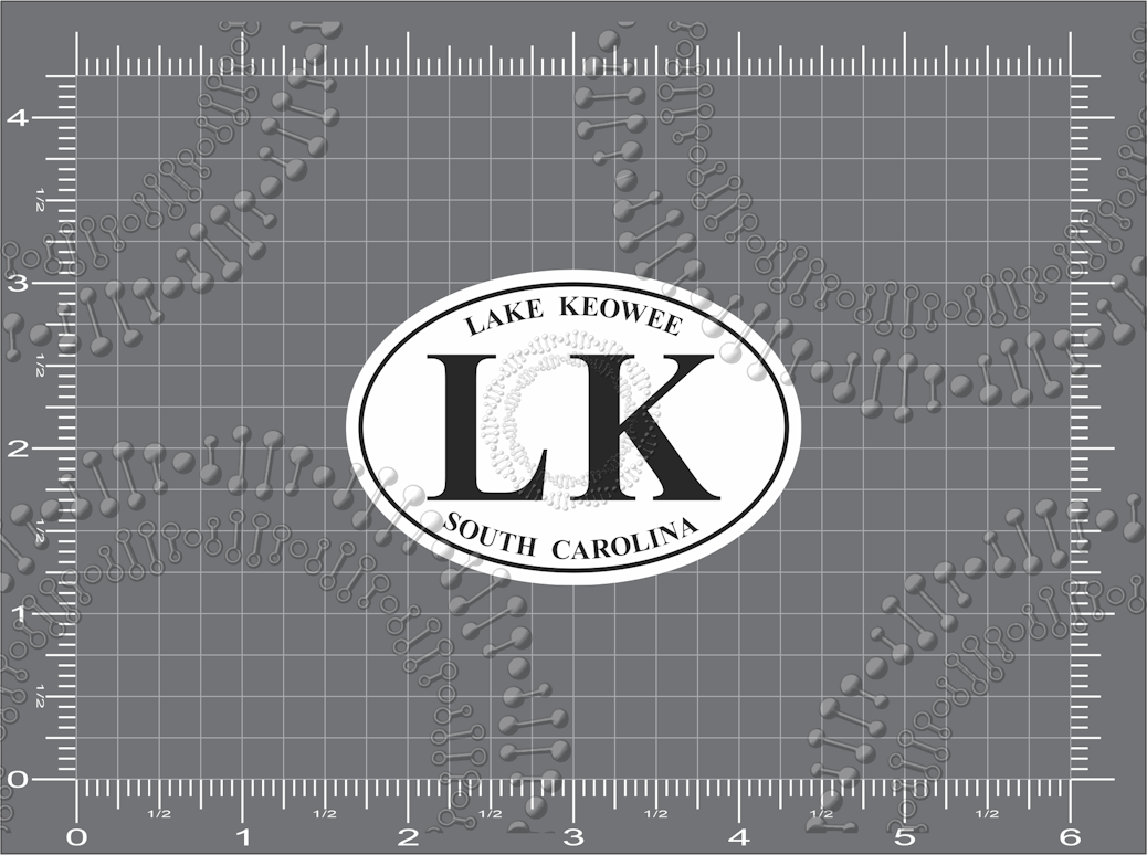 Lake Keowee, SC - LK White Decal