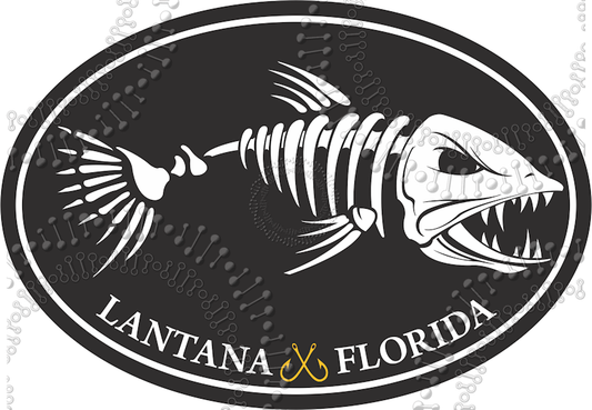 Lantana, FL - Black Fishbonz Decal