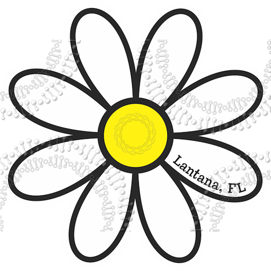 Lantana, FL - White Daisy Decal