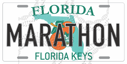 Marathon, FL - License Plate Decal