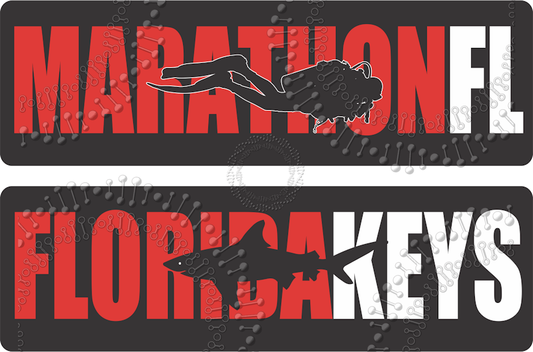 Marathon, FL - Scuba Marathon and Florida Keys Decal