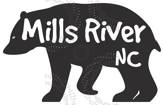 Mills River, NC - Bear Silhouette Decal