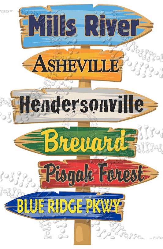 Mills River, NC - Mills River Directional Decal