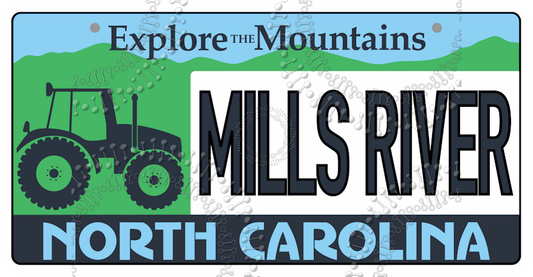 Mills River, Nc - Tractor License Plate Decal