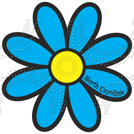 North Carolina - Cyan Daisy Decal