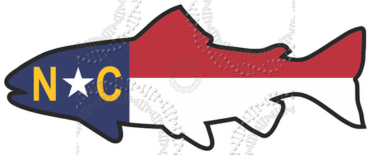 North Carolina - NC Red & White Fish Decal