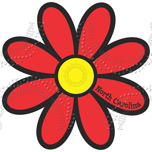 North Carolina - Red Daisy Decal