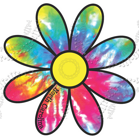 North Carolina - Tie Dye Daisy Decal