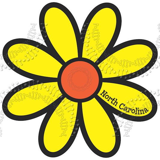 North Carolina - Yellow Daisy Decal