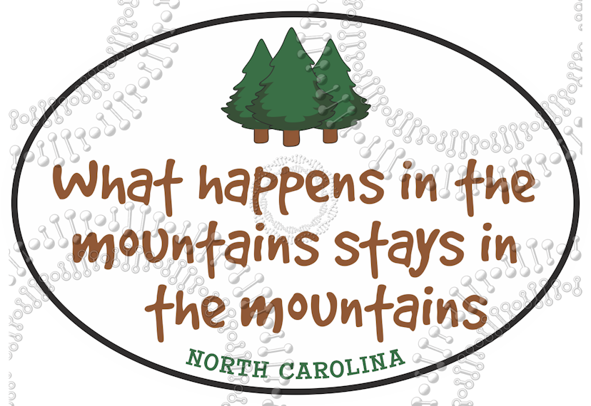 North Carolina, FL - What Happens in the Mountains Decal