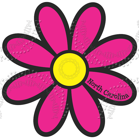 North Carolina, NC Pink Daisy Decal