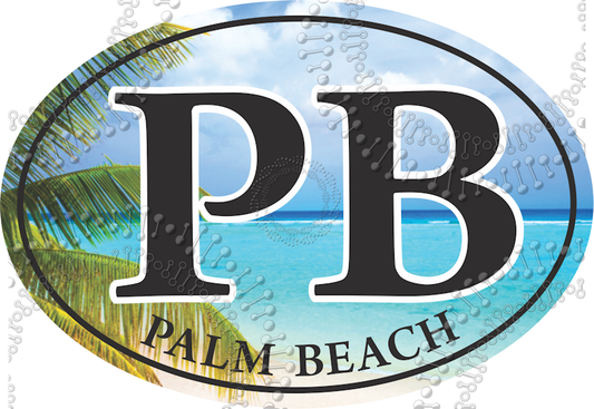 Palm Beach, FL - PB Beach Decal