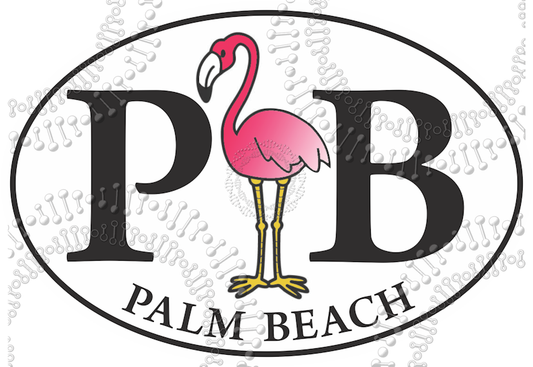 Palm Beach, FL - PB with  Flamingo Decal