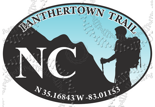 Panthertown Trail, NC - Hiker with Blue Sky Decal