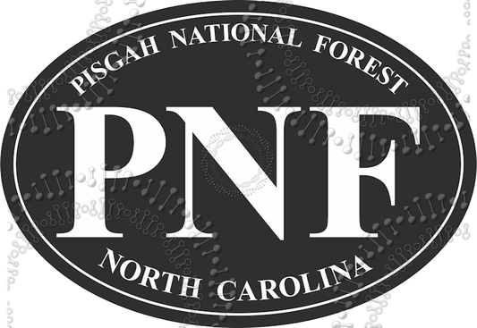 Pisgah National Forest, NC - PNF Black Oval Decal