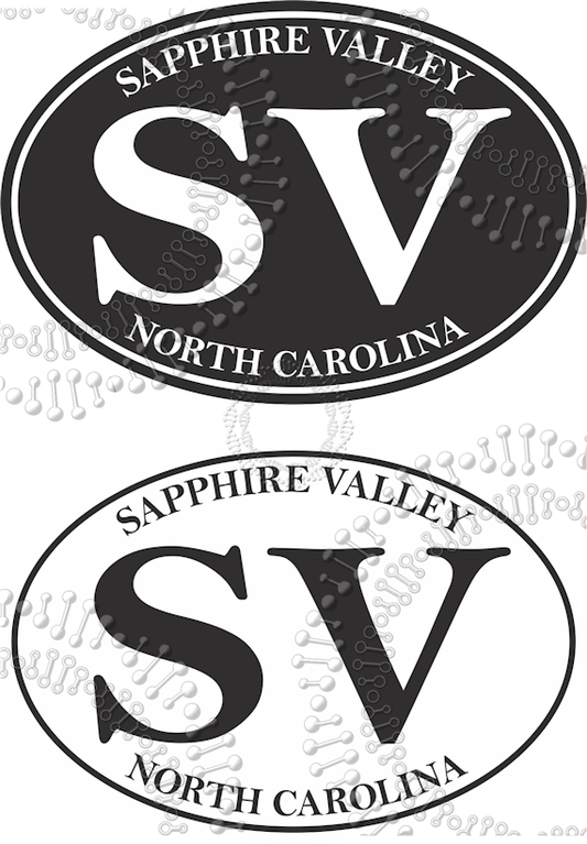 Sapphire, NC - SV Black and White Decal