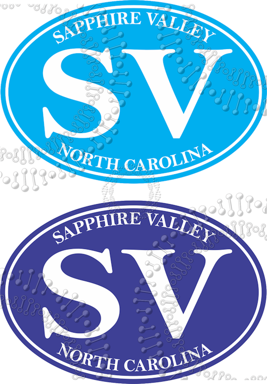 Sapphire, NC - SV Blue and Cyan Decal