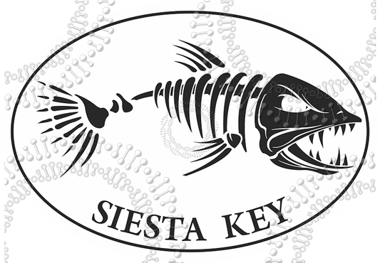 Sieata Key, FL - White Fishbonz Decal