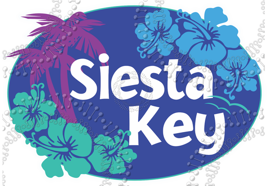 Siesta Key, FL - Aloha Blue Decal