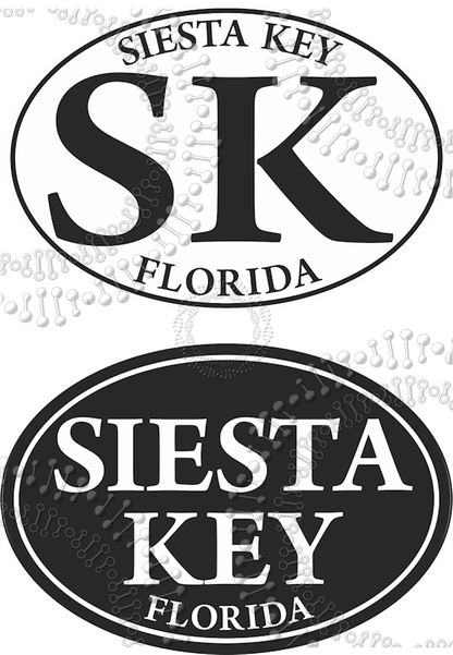 Siesta Key, FL - Black and White Decal