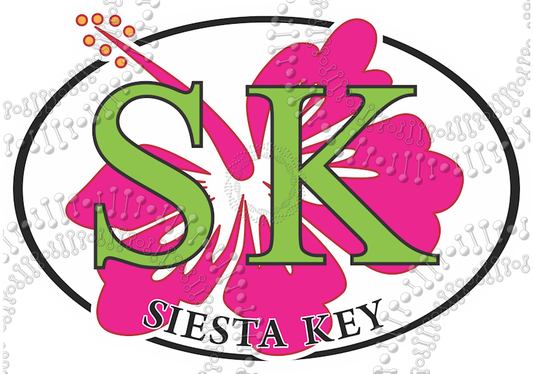 Siesta Key, FL - SK Hibiscus Decal