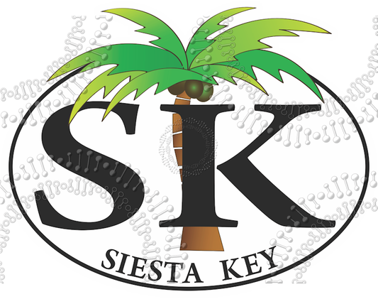 Siesta Key, FL - SK Palm Tree Decal