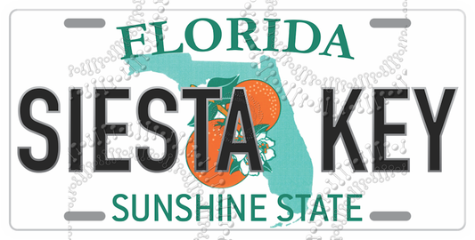 Siesta Keys, FL - License Plate Decal