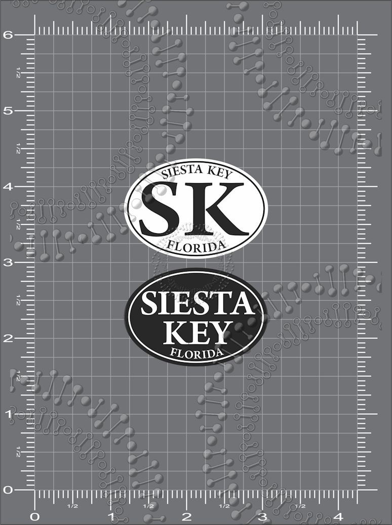 Siesta Key, FL - Black and White Decal