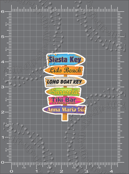 Siesta Key, FL - Directional Sign Decal