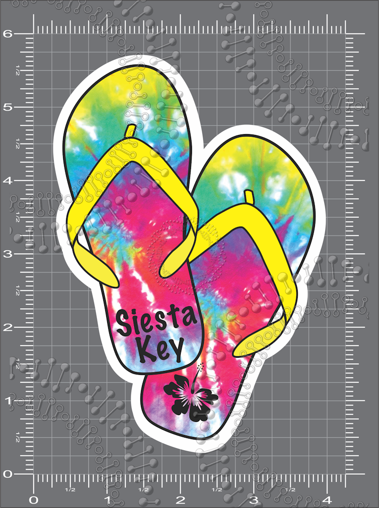 Siesta Key, FL - Tie Dye Sandals Decal